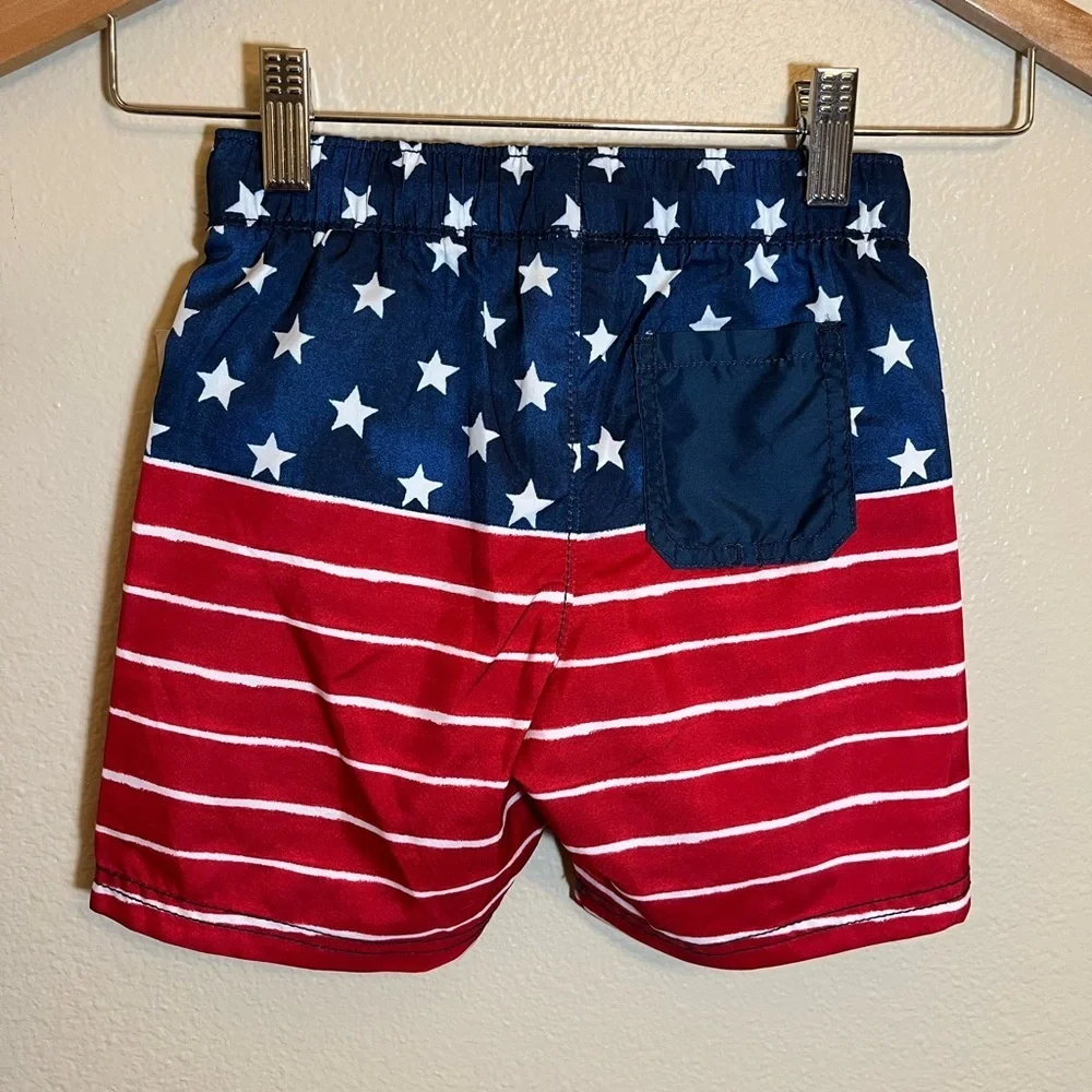 NWT Old Navy Stars Stripes Patriotic Summer Beach Swim Trunks
